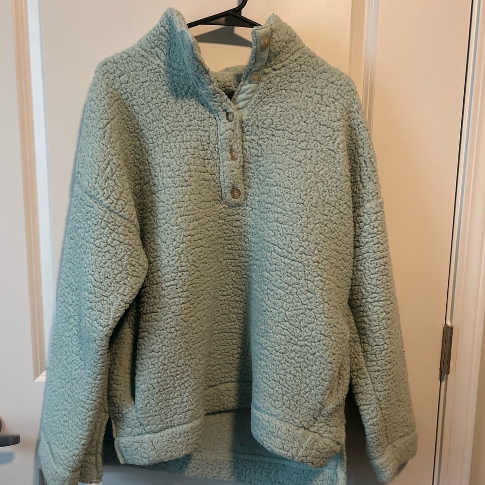 Aerie Light Blue Teddy Jacket